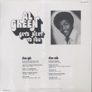 Al Green / Get's Next To You back