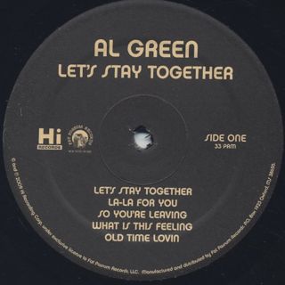 Al Green / Let's Stay Together label