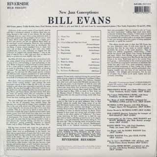 Bill Evans / New Jazz Conception back