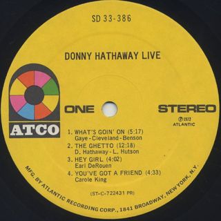 Donny Hathaway / Live label
