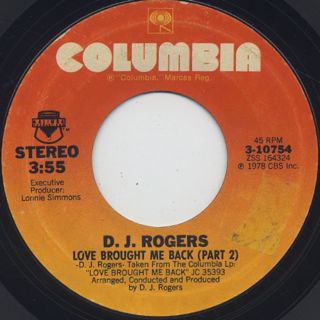 D.J. Rogers / Love Brought Me Back (7