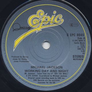 Michael Jackson / Off The Wall c/w Working Day And Night ② back