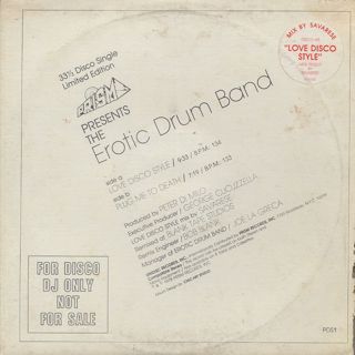 Erotic Drum Band / Love Disco Style c/w Plug Me To Death front