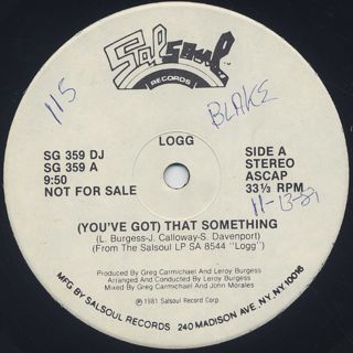 Logg / (You've Got) That Something back