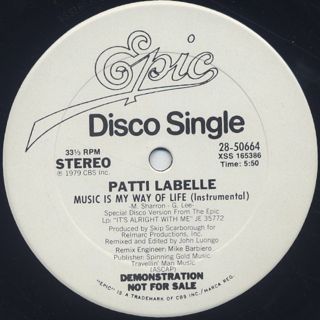 Patti LaBelle / Music Is My Way Of Life label