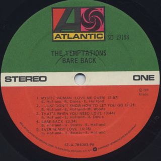 Temptations / Bare Back label