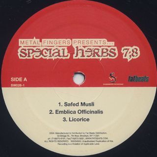 Metal Fingers / Special Herbs Vol. 7 & 8 label