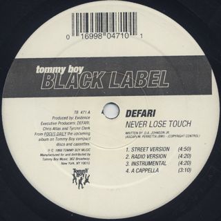 Defari / Never Lose Touch c/w People's Choice label
