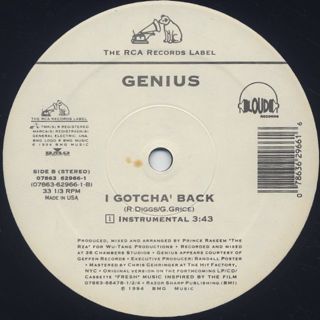 Genius / I Gotcha' Back label