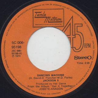 Jackson 5 / Dancing Machine c/w It's Too Late To Change The Time front