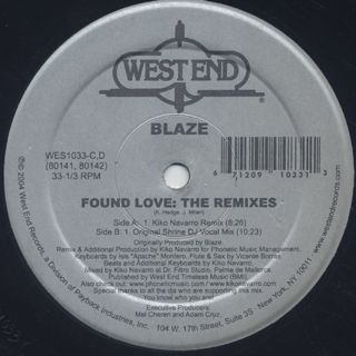 Blaze / Found Love (Remixes) label