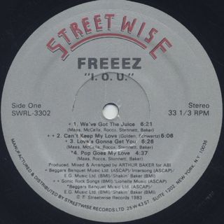 Freeez / I.O.U. label