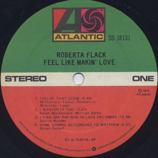 Roberta Flack / Feel Like Makin' Love label
