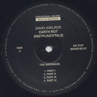David Axelrod / Earth Rot Instrumental Version label