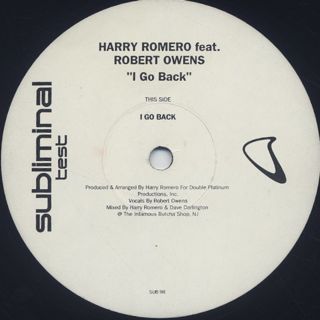 Harry Romero Feat. Robert Owens / I Go Back front