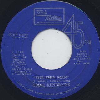 Eddie Kendricks / One Tear c/w The Thin Man back