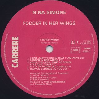 Nina Simone / Fodder On My Wings label