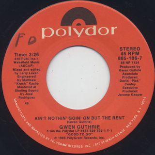Gwen Guthrie / Ain't Nothin' Goin' On But The Rent front