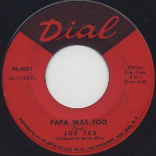 Joe Tex / Papa Was Too front