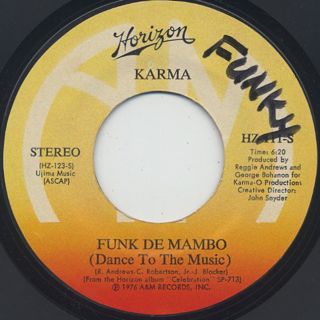 Karma / Funk De Mambo (Dance To The Music) front