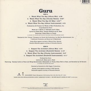 Guru feat. Chaka Khan / Watch What You Say back