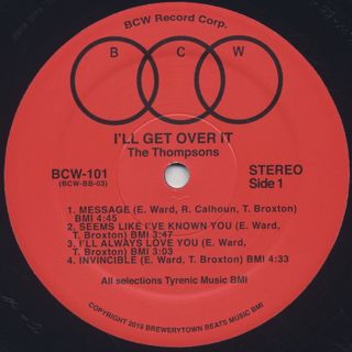 Thompsons / I'll Get Over It label