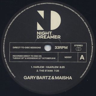 Gary Bartz And Maisha / Night Dreamer Direct-to-Disc Sessions label