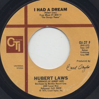 Hubert Laws / The Chicago Theme c/w I Had A Dream ② back