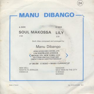 Manu Dibango / Soul Makossa c/w Lily ② back