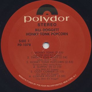 Bill Doggett / Honky Tonk Popcorn label