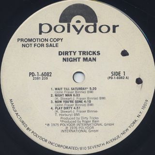 Dirty Tricks / Night Man label