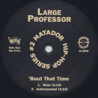 Large Professor / Bout That Time label
