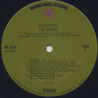 Les Crane / Desiderata label