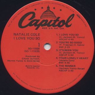Natalie Cole / I Love You So label