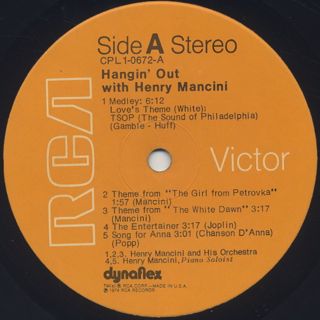 Henry Mancini / Hangin' Out label