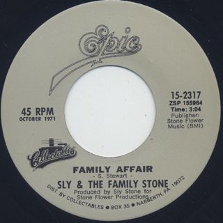 Sly and The Family Stone / Family Affair c/w Runnin' Away