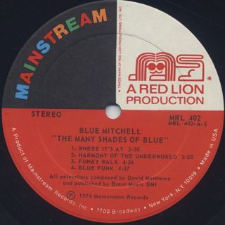 Blue Mitchell / The Many Shades Of Blue label