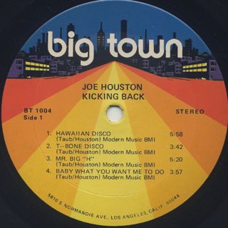 Joe Houston / Kicking Back label