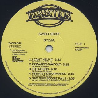 Sylvia / Sweet Stuff label