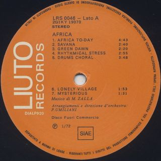 M. Zalla (Piero Umiliani) / Africa label