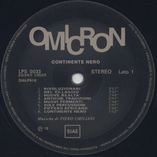 Piero Umiliani / Continente Nero label